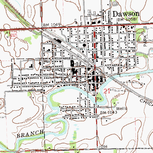 Topographic Map of Grace Lutheran Church, MN
