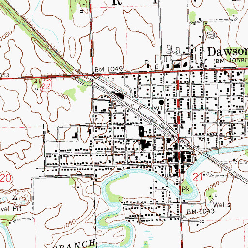Topographic Map of Saint James Church, MN