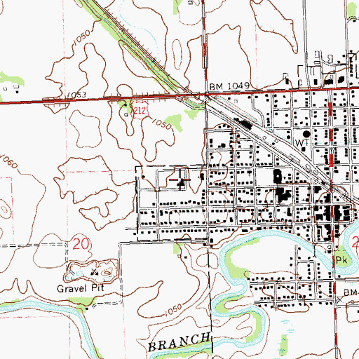 Topographic Map of Johnson Memorial Hospital, MN