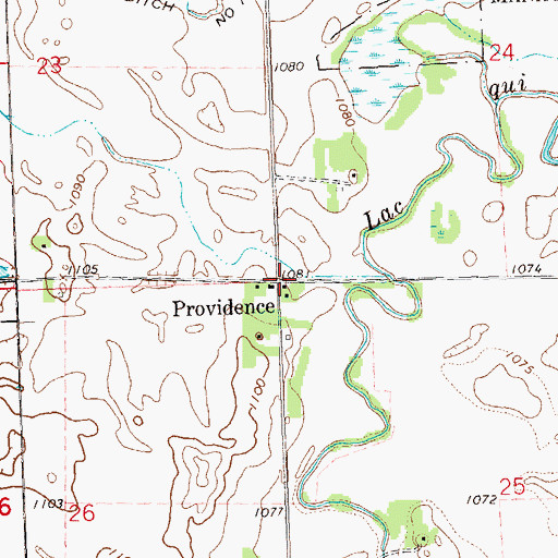 Topographic Map of Providence Post Office (historical), MN