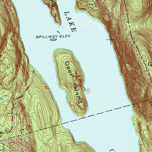 Topographic Map of Deer Island, CT