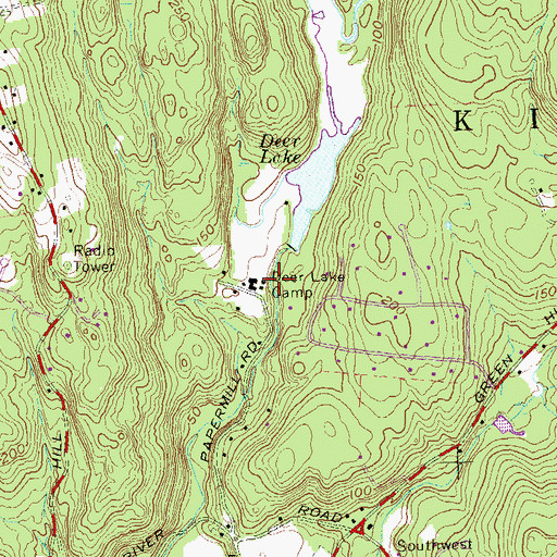 Topographic Map of Deer Lake Camp, CT