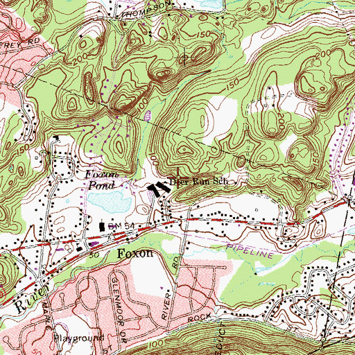 Topographic Map of Deer Run School, CT