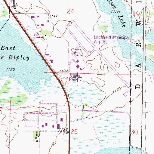 Topographic Map of Evergreen Mobile Home Park, MN