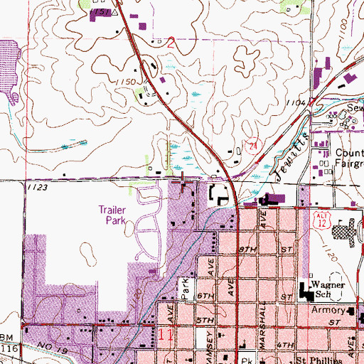 Topographic Map of Immanuel Lutheran Church, MN