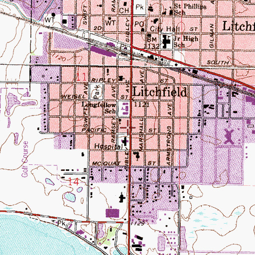 Topographic Map of Affiliated Medical Center, MN