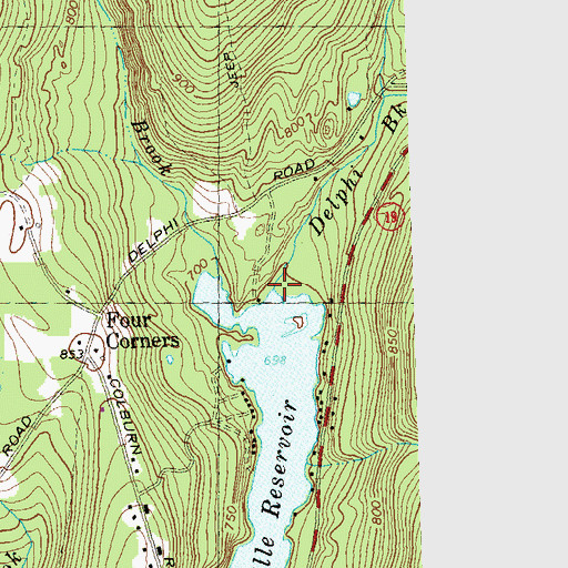 Topographic Map of Delphi Brook, CT