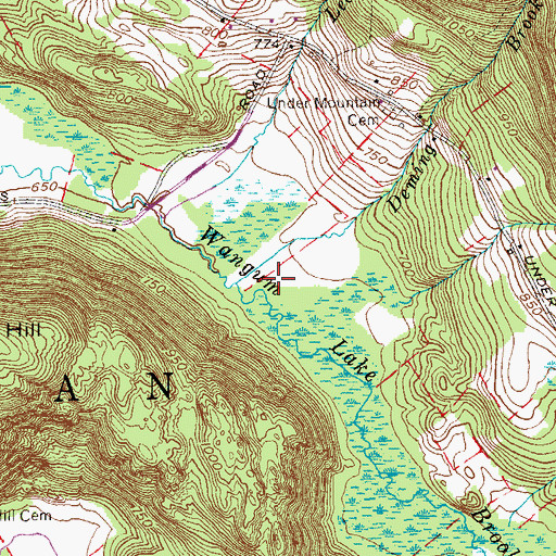 Topographic Map of Deming Brook, CT