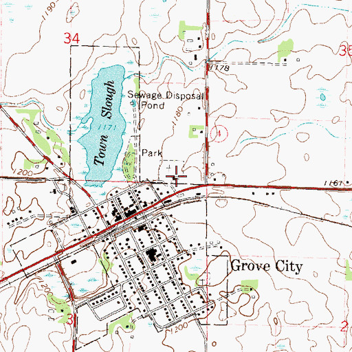 Topographic Map of Trinity Lutheran Church, MN