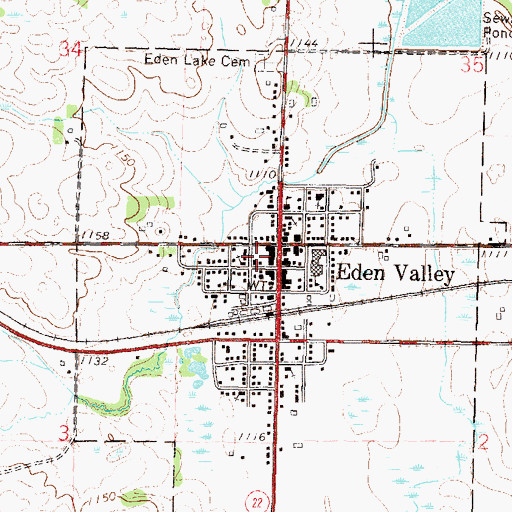 Topographic Map of Eden Valley Police Department, MN
