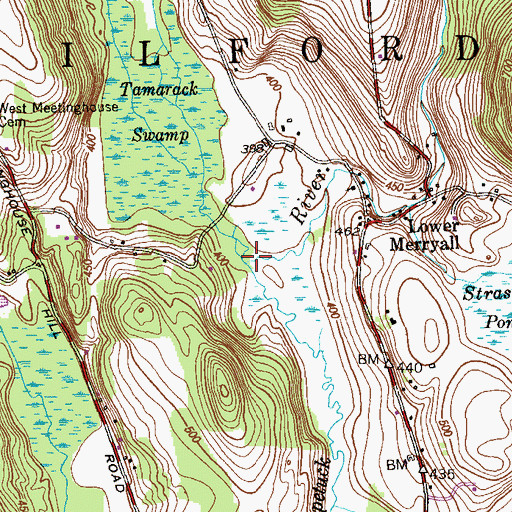 Topographic Map of Denman Brook, CT