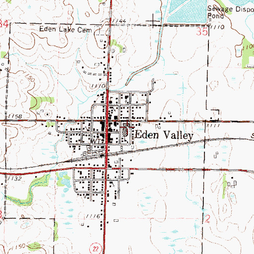 Topographic Map of Eden Valley Watkins High School, MN