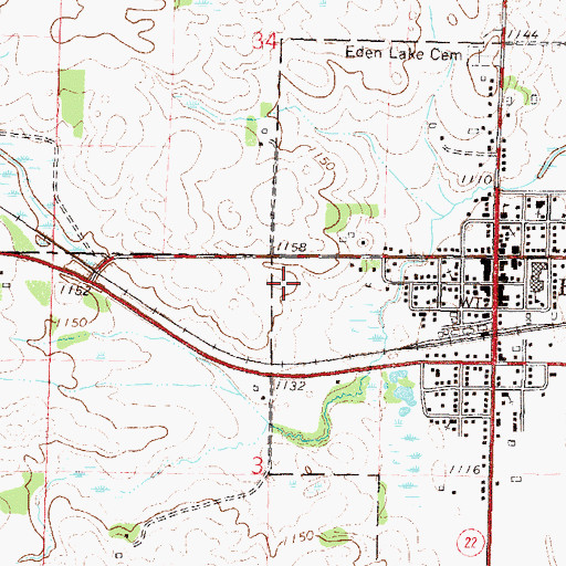 Topographic Map of Eden Valley Elementary School, MN