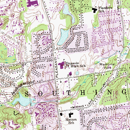 Topographic Map of Joseph A DePaolo Middle School, CT