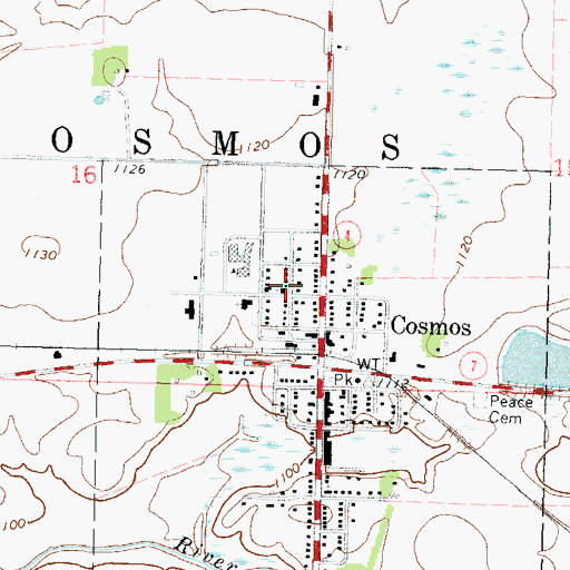 Topographic Map of United Methodist Church, MN