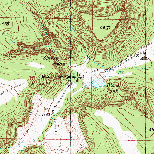 Topographic Map of Black Tank Camp, AZ
