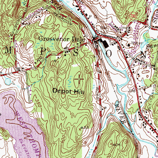 Topographic Map of Depot Hill, CT