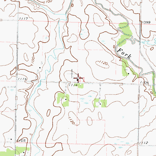 Topographic Map of First Lutheran Church, MN