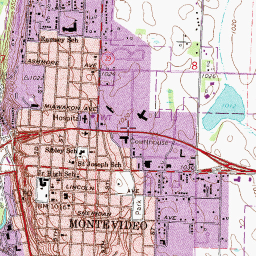Topographic Map of United Methodist Church, MN