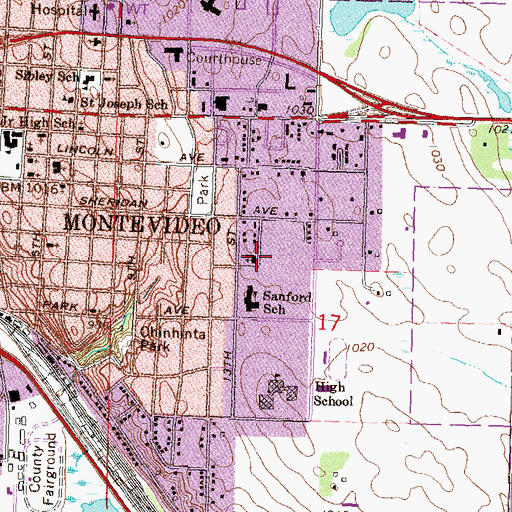 Topographic Map of Trinity Lutheran Church, MN