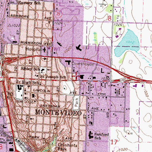 Topographic Map of Luther Haven Nursing Home, MN