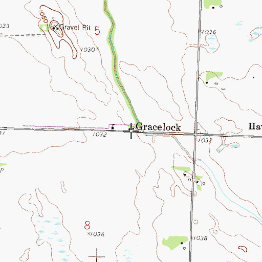 Topographic Map of Gracelock Post Office (historical), MN