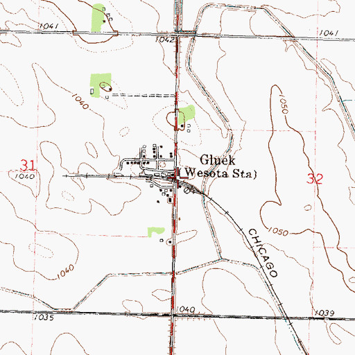 Topographic Map of Wesota Station (historical), MN