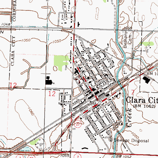 Topographic Map of Clara City Police Department, MN