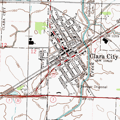 Topographic Map of Clara City, MN