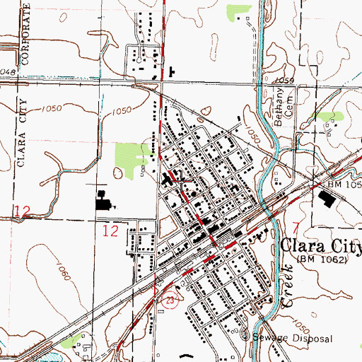 Topographic Map of Saint Clara Catholic Church, MN