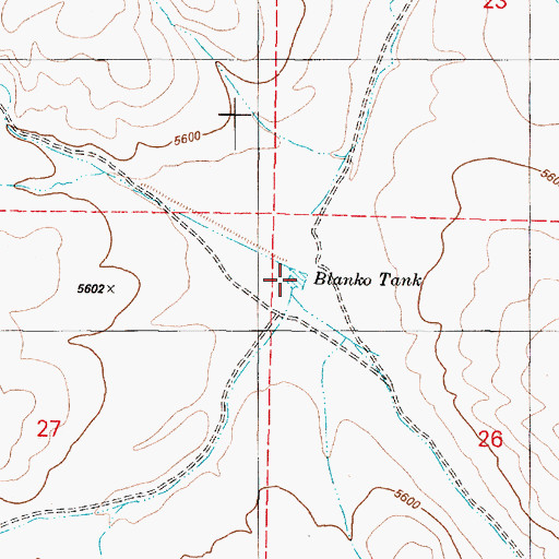 Topographic Map of Blanko Tank, AZ