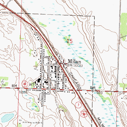 Topographic Map of Milan, MN