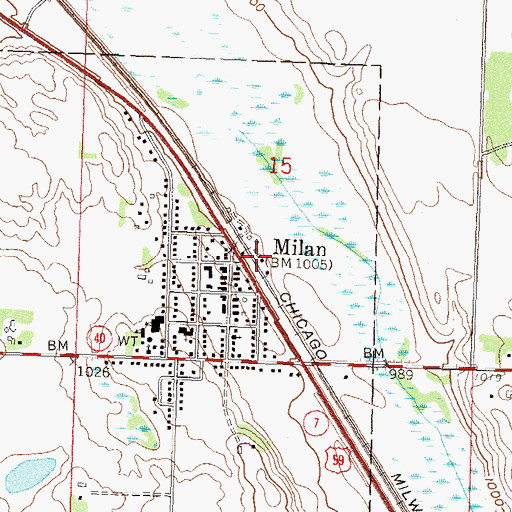 Topographic Map of Milan, MN