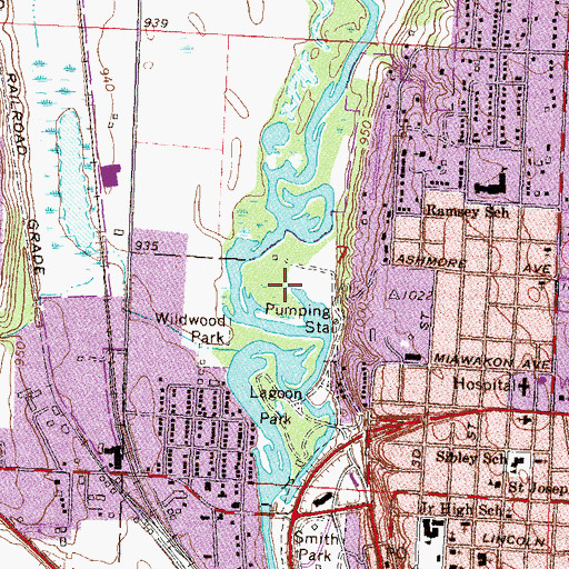 Topographic Map of Windom Park, MN