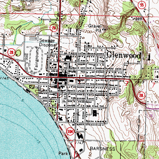 Topographic Map of Glenwood Lutheran Church, MN