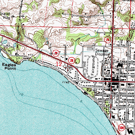 Topographic Map of First Baptist Church, MN