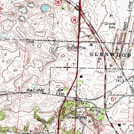 Topographic Map of Glenwood United Parish, MN