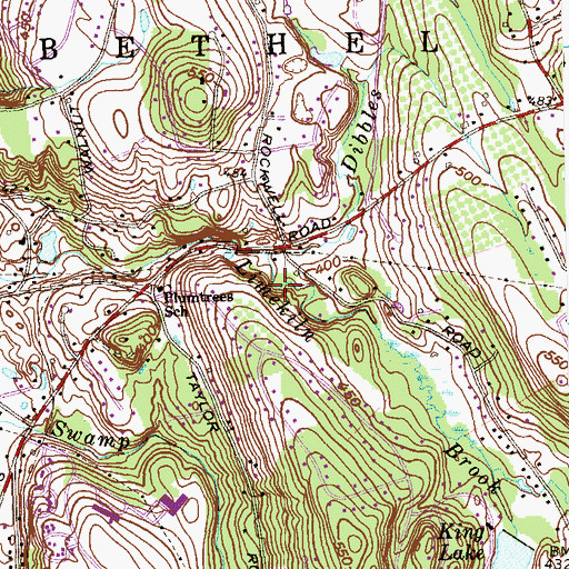 Topographic Map of Dibbles Brook, CT