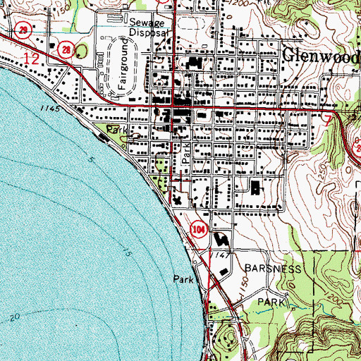 Topographic Map of Glenwood Medical Center, MN
