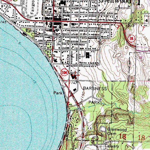 Topographic Map of Glenwood Plaza Center, MN