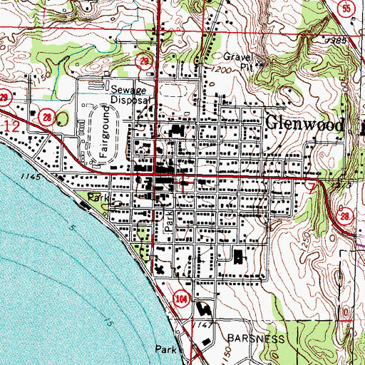 Topographic Map of Glenwood Police Department, MN