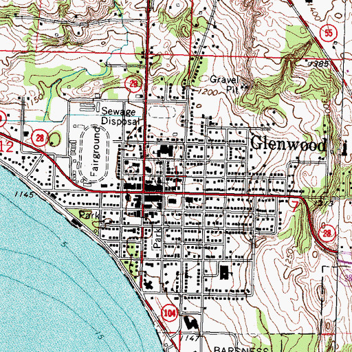 Topographic Map of Glenwood City Hall, MN
