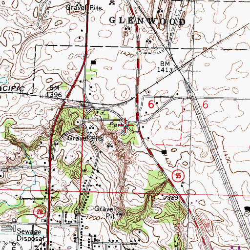 Topographic Map of Mount Lookout Park, MN