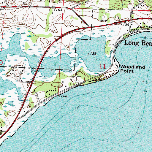 Topographic Map of Woodlawn Resort and Campground, MN