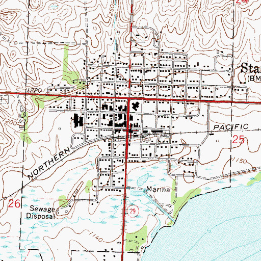 Topographic Map of Starbuck Depot, MN