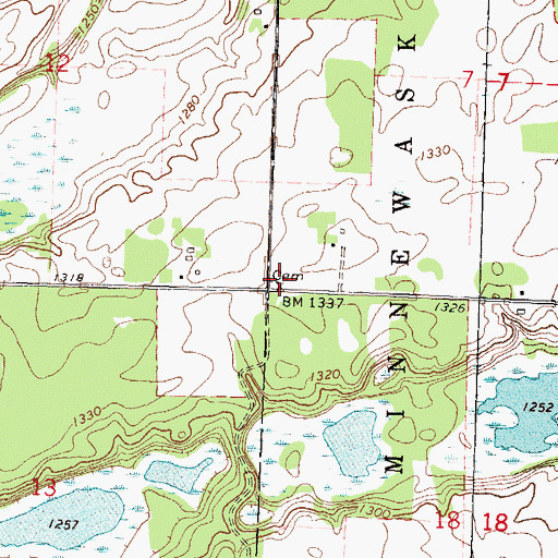 Topographic Map of Early Indherred Community Cemetery, MN