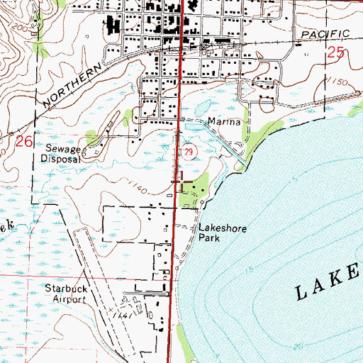 Topographic Map of Starbuck Post Office, MN