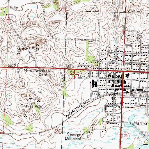 Topographic Map of Minnewaska District Hospital, MN