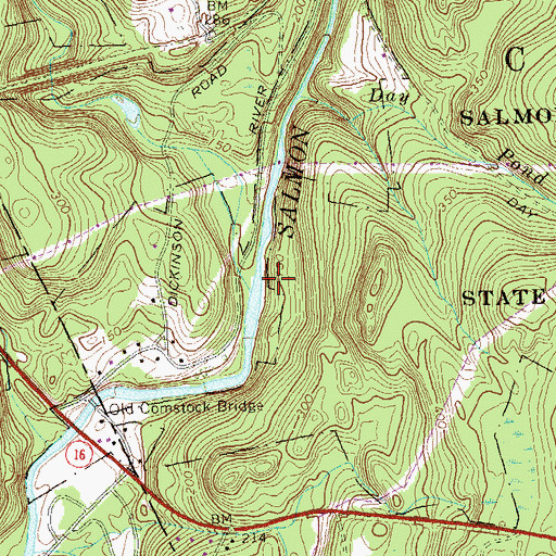 Topographic Map of Dickinson Creek, CT