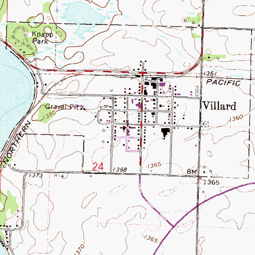 Topographic Map of Saint John's Lutheran Church, MN